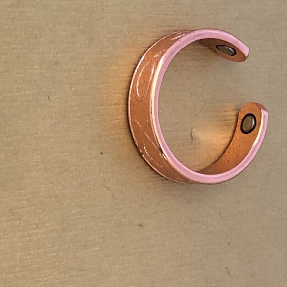 Solid Pure Copper Magnetic Ring Men Women Arthritis Adjustable Ring - Jesus Fish - Picture 2 of 5